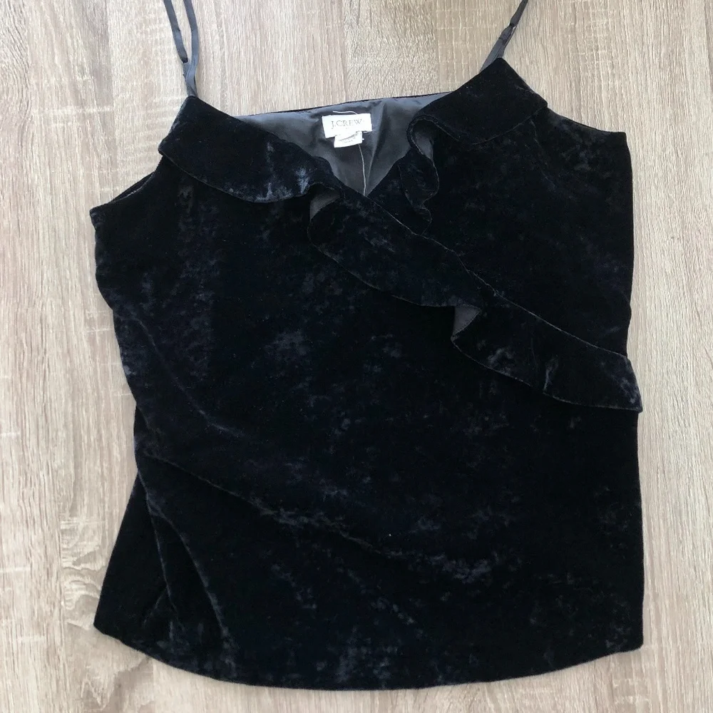 J.Crew factory black velvet cami top S - Picture 4 of 5